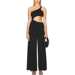 Agua Bendita Lucina Eter Jumpsuit Solid Black Size M NWT